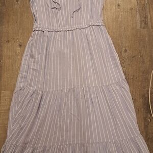 Chic Lavender Striped Maxi Dress | Size Large